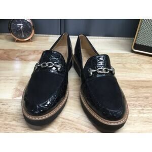 Naturalizer Edie Loafer Women's 6.5M Black Croco Textured Slip-On Comfort Shoes